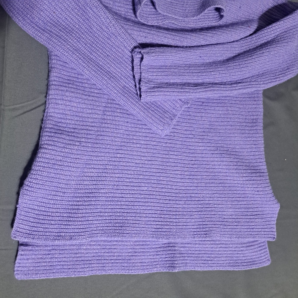 Bartolini SMALL Wool Cashmere Turtleneck‎ Sweater Purple Ribbed Made in Italy - Picture 5 of 8
